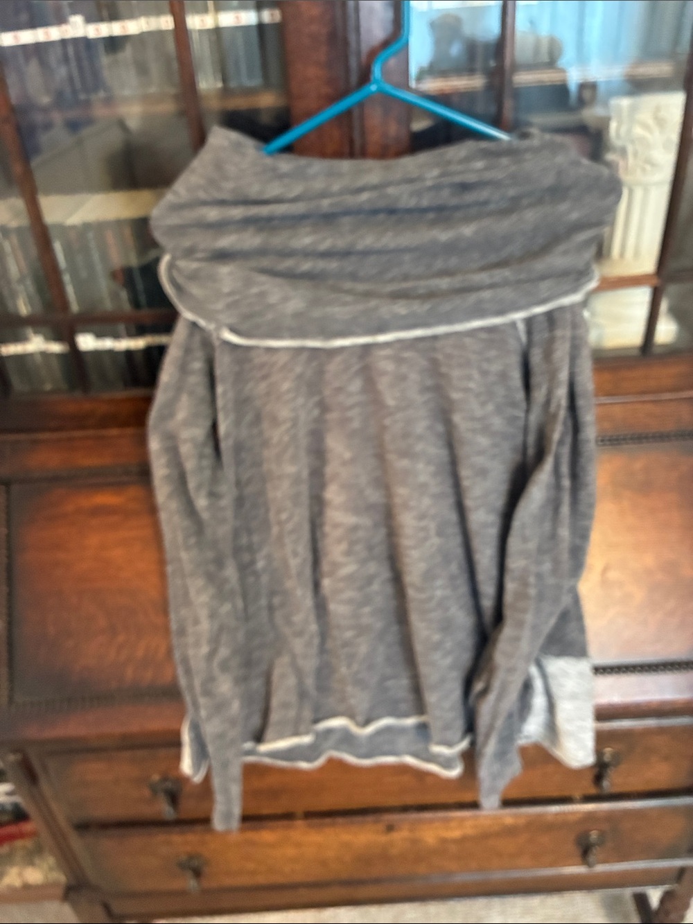 FP Beach Women's Gray Cowl Neck Sweater